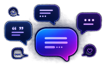Chat bubbles representing an AI assistant