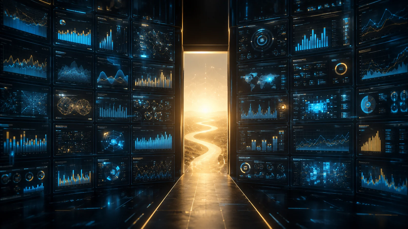 Walls of dashboards behind you, one decision to actually make ahead